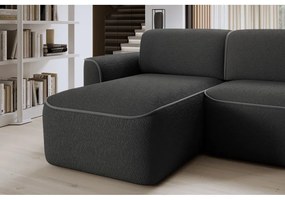 Divano angolare grigio scuro (con penisola a sinistra/con chaise lounge) e rivestimento in bouclé Ume – ELTAP