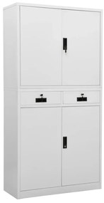 Armadio per ufficio grigio chiaro 90x40x180 cm in acciaio