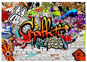 Fotomurale  Colorful Graffiti  Colore Nero, Dimensioni e Misure 200x140