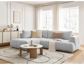 Divano angolare grigio chiaro allungabile e con contenitore (penisola a sinistra/a L) Fuji – Bobochic Paris