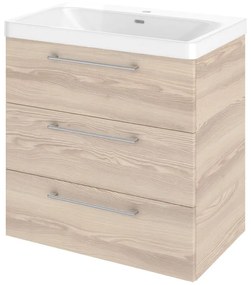 Mobile sottolavabo e lavabo Remix rovere ribeira L 75 x H 58 x P 46 cm 1 vasca 3 cassetti