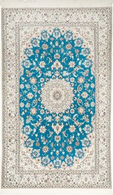 Nain Tappeto persiano 220 x 140 Blu (Iran) Annodato A Mano