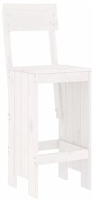 Sgabelli da bar 2pz bianchi 40x48,5x115,5cm legno massello pino