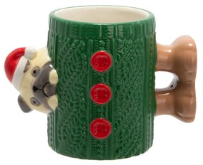 Tazza mug cane natalizio 400 ml verde