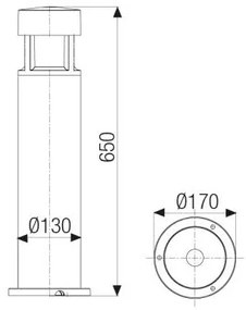 Greta Mini Led 15W 4000°K H. 65Cm