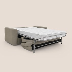 Cupido Divano letto materasso H18 cm e schienale alto in tessuto impermeabile simil cotone T13 tortora
