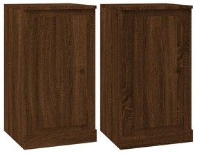 Credenze 2pz rovere marrone 37,5x35,5x67,5 cm legno multistrato
