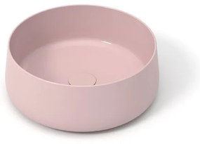 Lavabo da appoggio Wave OLYMPIA CERAMICA tondo 40cm in ceramica rosa piletta non inclusa