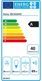 Cappa Classica Balay 3BC666MX 570 m3/h 69 dB (A) Grigio Acciaio