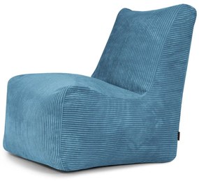 Puof a sacco blu con rivestimento in velluto a coste Seat Lounge – SLOWDOWN