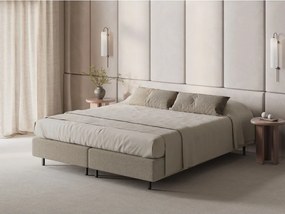 Letto singolo imbottito beige senza testiera 90x200 cm Whale – Micadoni