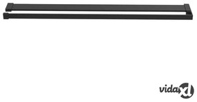 vidaXL Mensola Doccia a Parete per Doccia Walk-in Nera 90 cm Alluminio