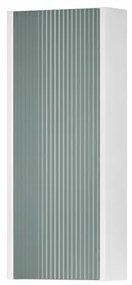 Pensile bagno Niwa laccato opaco bianco con vetro verde timo, 1 anta apertura da sinistra P 17 x L 30 x H 78.5 cm
