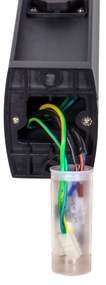 Colonnina con Prese elettriche da Giardino 30cm IP54 Alluminio - Nera
