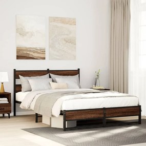 Giroletto Senza Materasso İn Metallo Rovere Marrone 135x190 Cm /