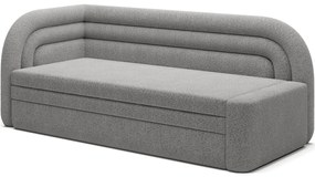 Divano grigio allungabile/con contenitore con penisola a sinistra e rivestimento in bouclé 223 cm Fabillo – ELTAP