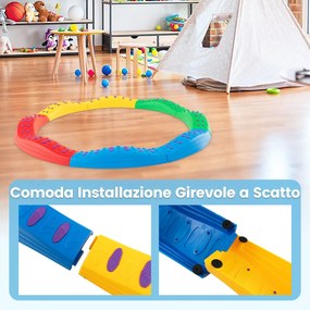 Costway Set di 20 pezzi di travi bilanciere con motivi massaggiatori, Blocchi bilanciere per bambini 3 Colori