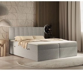 Letto boxspring grigio chiaro con contenitore 140x200 cm Novento - Maison de Rêve