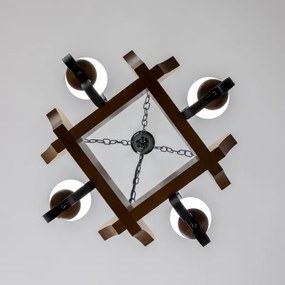 Brilagi - Lampadario a sospensione con catena QUEEN 4xE14/40W/230V faggio/noce