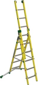 Scala a sfilo FACAL Vetroprima in fibra di vetro 3 rampe da 6 gradini portata massima 150 kg EN 131 per lavori fino a 5.1 m