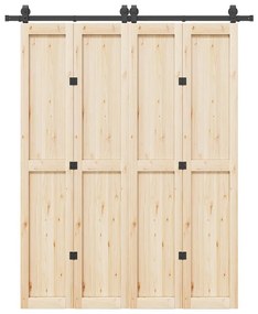 Kit Di Binari Per Porte Scorrevoli 183 Cm Acciaio Nero /