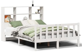 Letto libreria senza materasso bianco 160x200 cm legno di pino