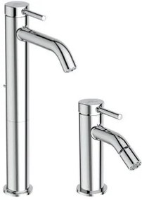 Ideal Standard Ceraline Nuovo Miscelatori Monocomando Alto per lavabo con asta comando e Bidet con scarico Click Clack Cromo BD763AA BD849AA