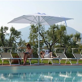 Ombrellone a palo centrale antracite ZAFFIRO TEMPOTEST con telo rettangolare bianco L 400 x P 300 x H 283 cm