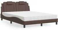 Letto con Materasso Marrone 140x200cm in Similpelle 3208798