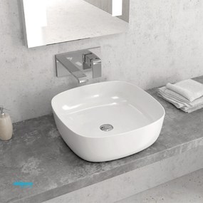 Lavabo D'Appoggio Da 41x41 Cm Bianco Lucido