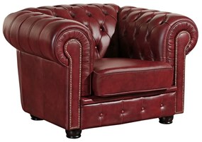 Poltrona in pelle rossa Norwin - Max Winzer