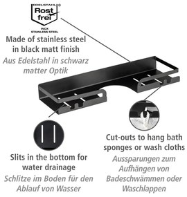 Mensola da bagno autoportante in acciaio inox nero Altarella - Wenko