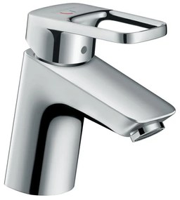 Rubinetto per lavabo a canna bassa getto laminare cristallino Logis Loop 70 Coolstart cromato lucido HANSGROHE H 14 cm