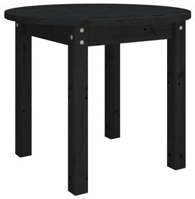 Tavolino da salotto nero Ø 55x45 cm in legno massello di pino