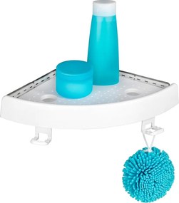 Mensola angolare bianca autoportante in plastica per il bagno Quick-Fit - Allstar