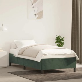 Giroletto Senza Materasso Verde Scuro 80x200 Cm İn Velluto /