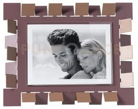 Portafoto di design vertigo grande orizzontale mocha mousse/viola a...