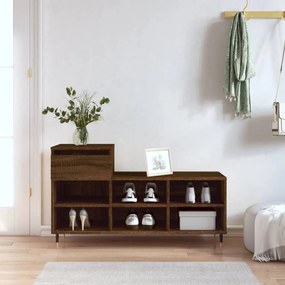 Scarpiera Rovere Marrone 102x36x60 Cm İn Legno Multistrato /