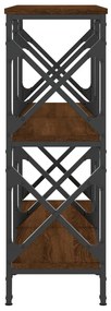 Tavolino consolle rovere marrone 100x28x80,5 legno multistrato