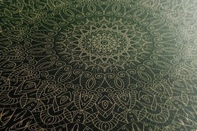 Stampa su tela – Mandala decorativa dettagliata in verde