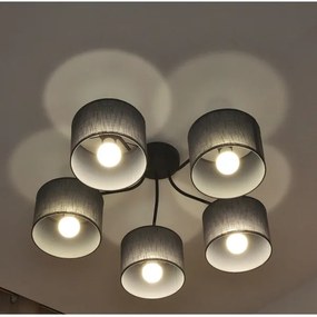 Lampadario a plafone ALBA 5xE27/15W/230V grigio