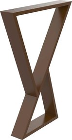 Gamba per mobili STEELMI Federica in acciaio marrone lucido L 58 x P 8 x H 71 cm