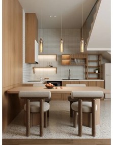 MAXLIGHT P0510 - Lampadario a sospensione con filo CAMPANILA 1xE27/40W/230V diametro 10 cm ottone/beige