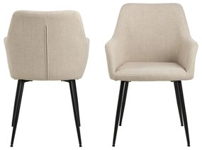 Set di sedie da pranzo beige in imbottito con braccioli 2 pz Lizzy – Actona