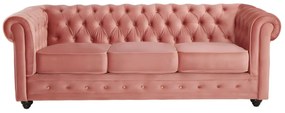 Divano 3 posti e 2 posti in Velluto Rosa pastello - CHESTERFIELD