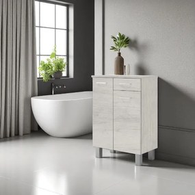 Mobile multiuso 60x34 con ante e cassetto GAIA Quercia Bianco