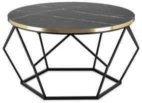 Tavolino DIAMOND 40x70 cm nero/oro