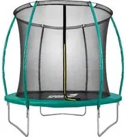 Trampolino Tappeto Elastico 183x200 cm in Acciaio con Rete di Protezione Verde e Nero