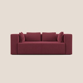 Nettuno divano moderno componibile in morbido tessuto bouclè T07 rosso 210 cm