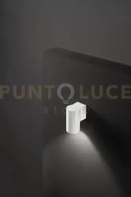 Applique alluminio colore bianco opaco quarondo 1 luce attacco gu10...